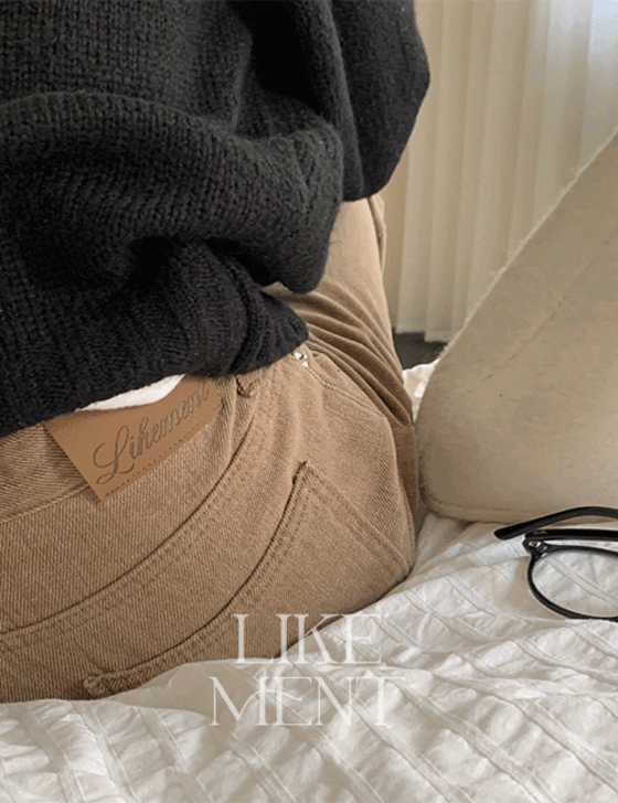 라이크유 [LIKEMENT] 소이 피치기모 카치온 와이드 팬츠 (PT)