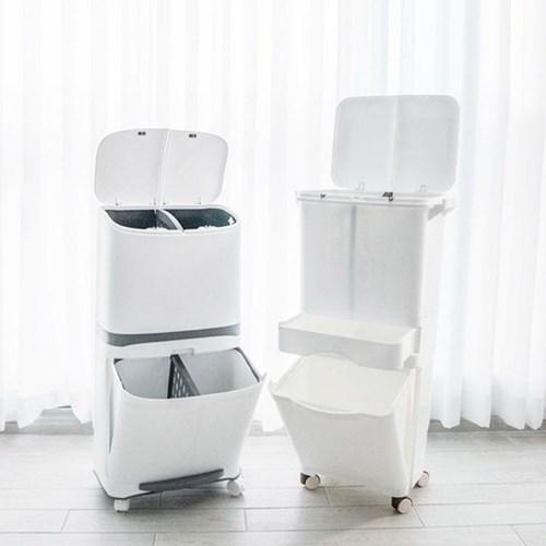 상상공간 진짜 편한 원터치 틈새공략 대용량 분리수거함