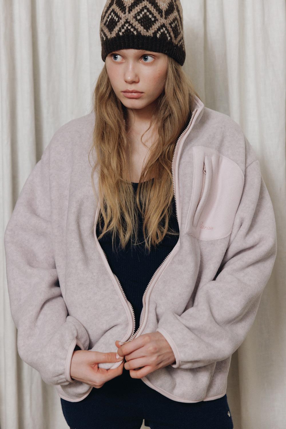 Fluffy Fleeced Zip-up_Pink