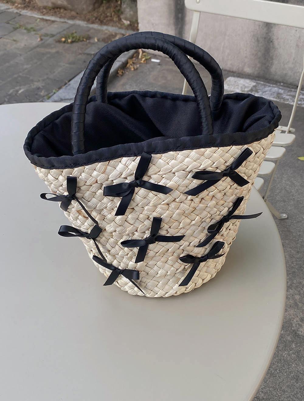 베케이션 리본 라탄 토트백 (1color)