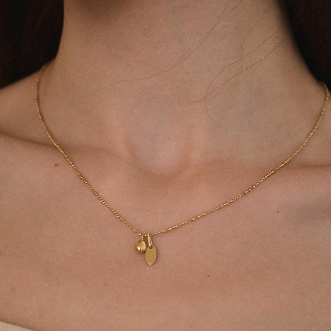 Oval dot Necklace(각인)
