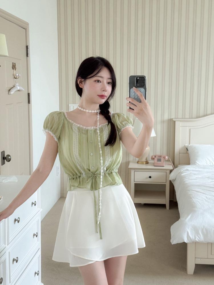 (텐셀) 애플 스트링 블라우스