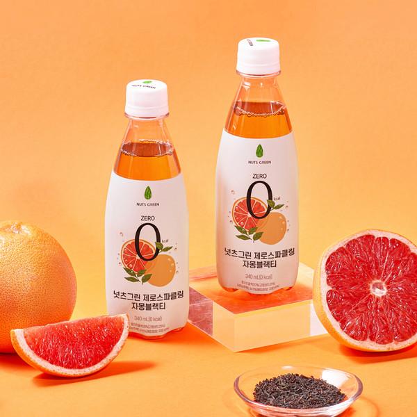 넛츠그린 제로스파클링 자몽블랙티 340ml (6병/12병)