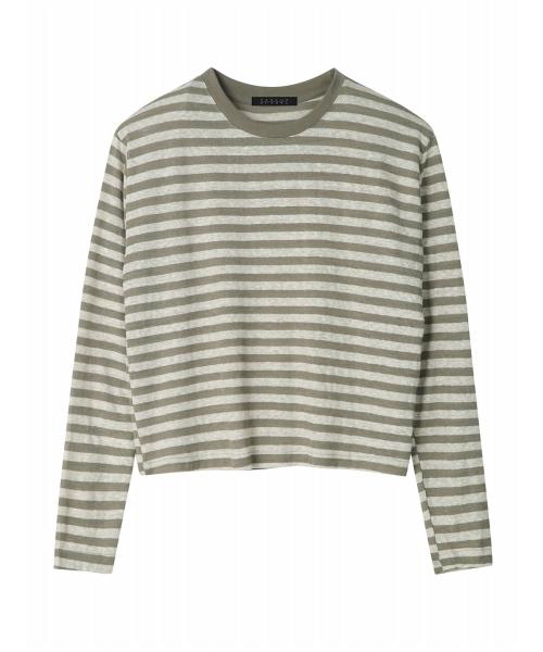 데일리 스트라이프 라운드 긴팔 티셔츠 (TW3TS012L0)