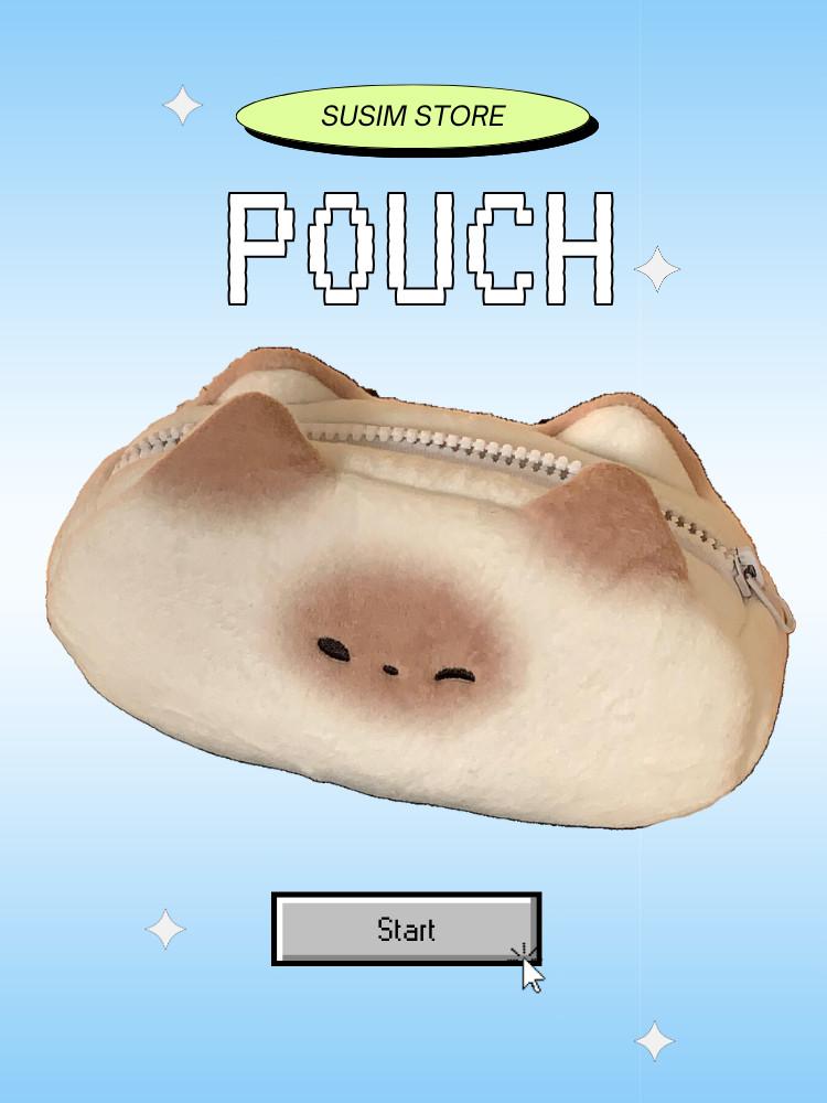 수심 Bread Meow Pouch 브레드 고양이 파우치 필통 귀여운 선물 유니크 케이스 : 수심