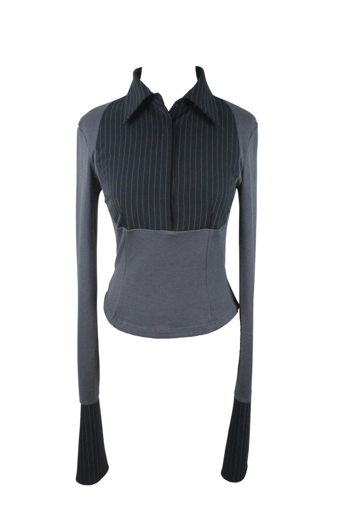 하루[春] - Geekchic Stripe shirt T (GRAY)