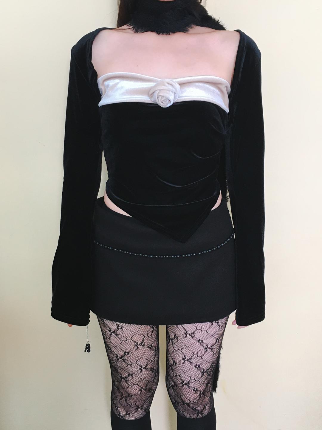[Holiday] Wool tidy low skirt pants (Black)