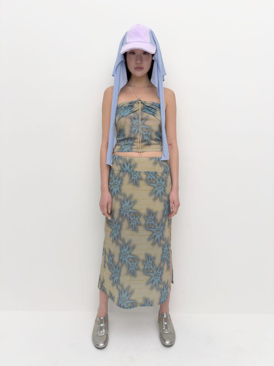 [6/1 예약배송] Mural mesh skirt Sand