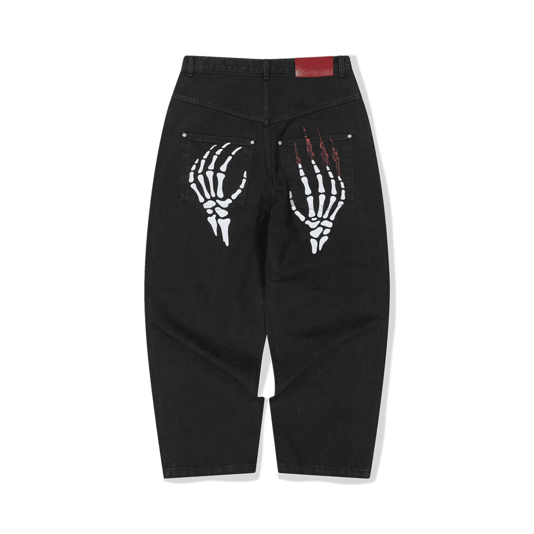 [KOIN SEOUL] SKELETON WIDE LOW DENIM PANTS