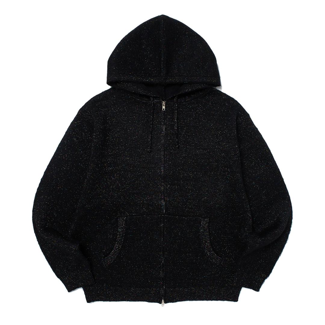 METALIC KNITTED ZIPUP HOODIE