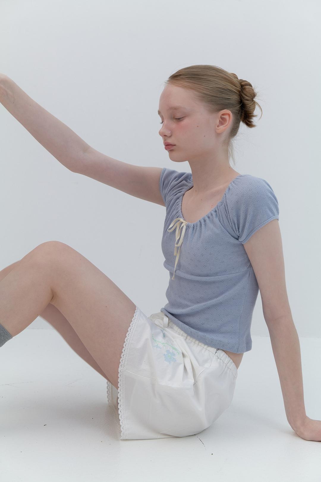 (2nd Re-stock) Jacquard Top (Blue)