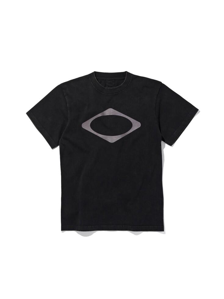 RHOMBUS WASHED BASIC T-SHIRT - WASHED BLACK