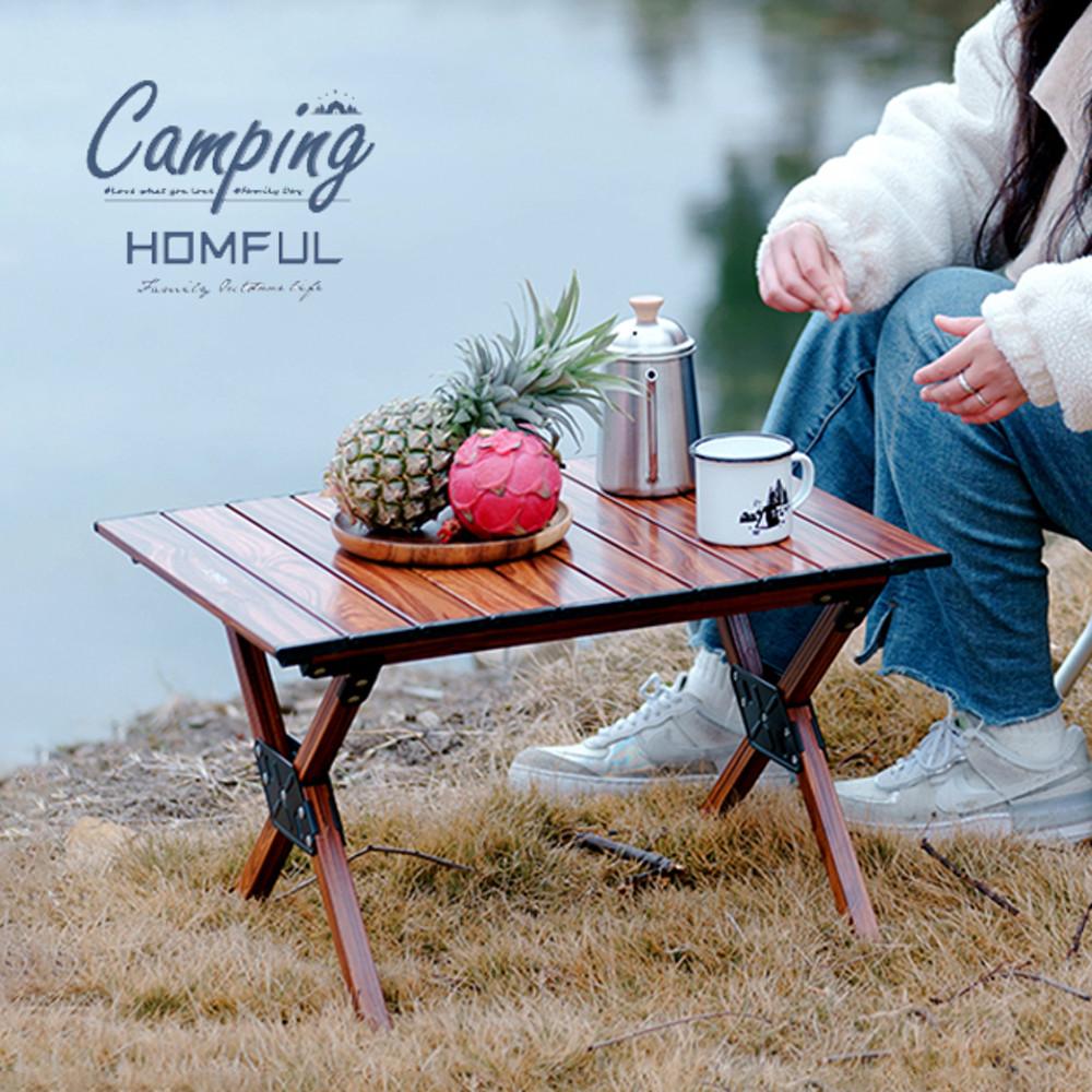 HOMFUL 캠핑 접이식 경량 롤 테이블 사이즈S