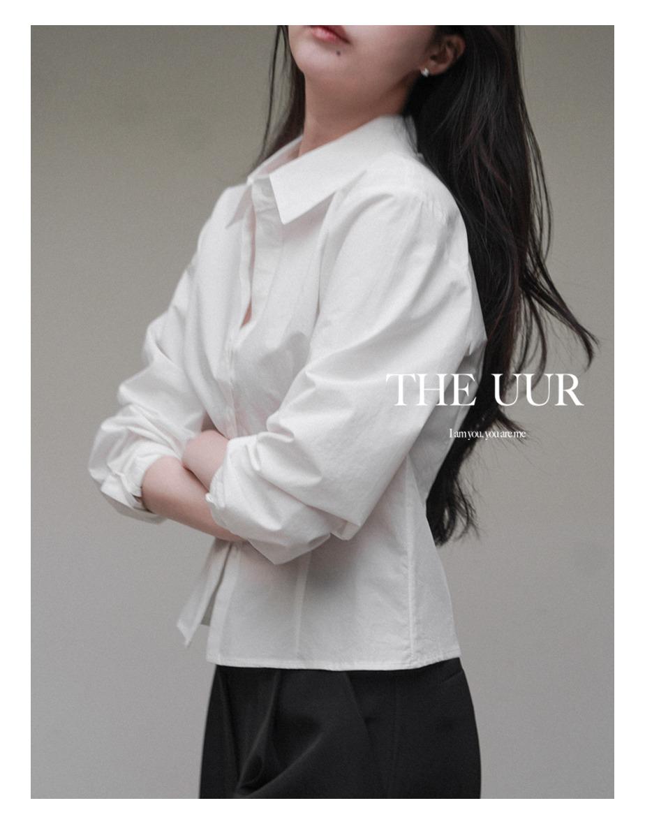 [10일소요] uur index line crop shirts [white]