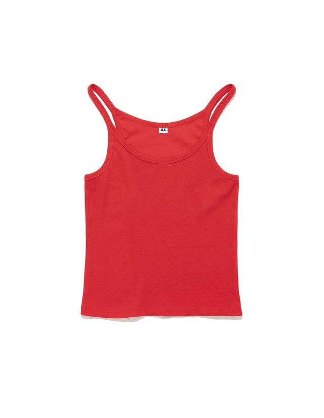 Rib Cotton Sleeveless Red