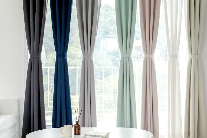 1+1 노르딕 솔리드 방한 방풍 암막커튼2size 7color