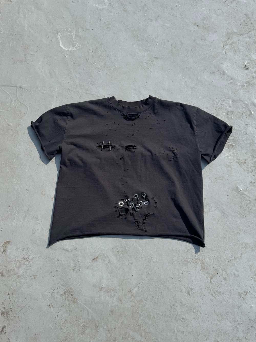 D.D.W Destroyed Spiderweb Eyelet T-Shirt (7)