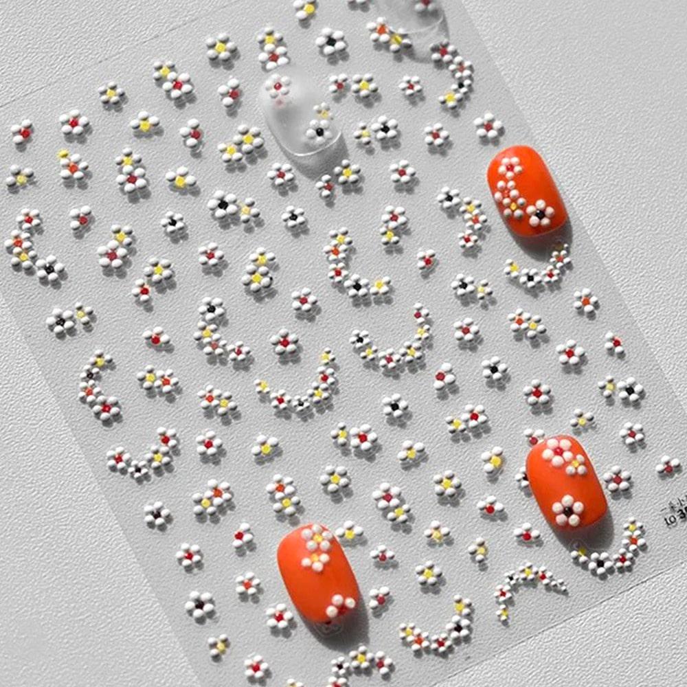 3D엠보 네일스티커-205 꽃 데이지