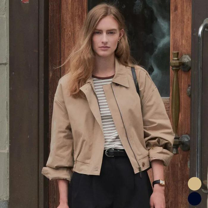 Button up bizo blouson_2color