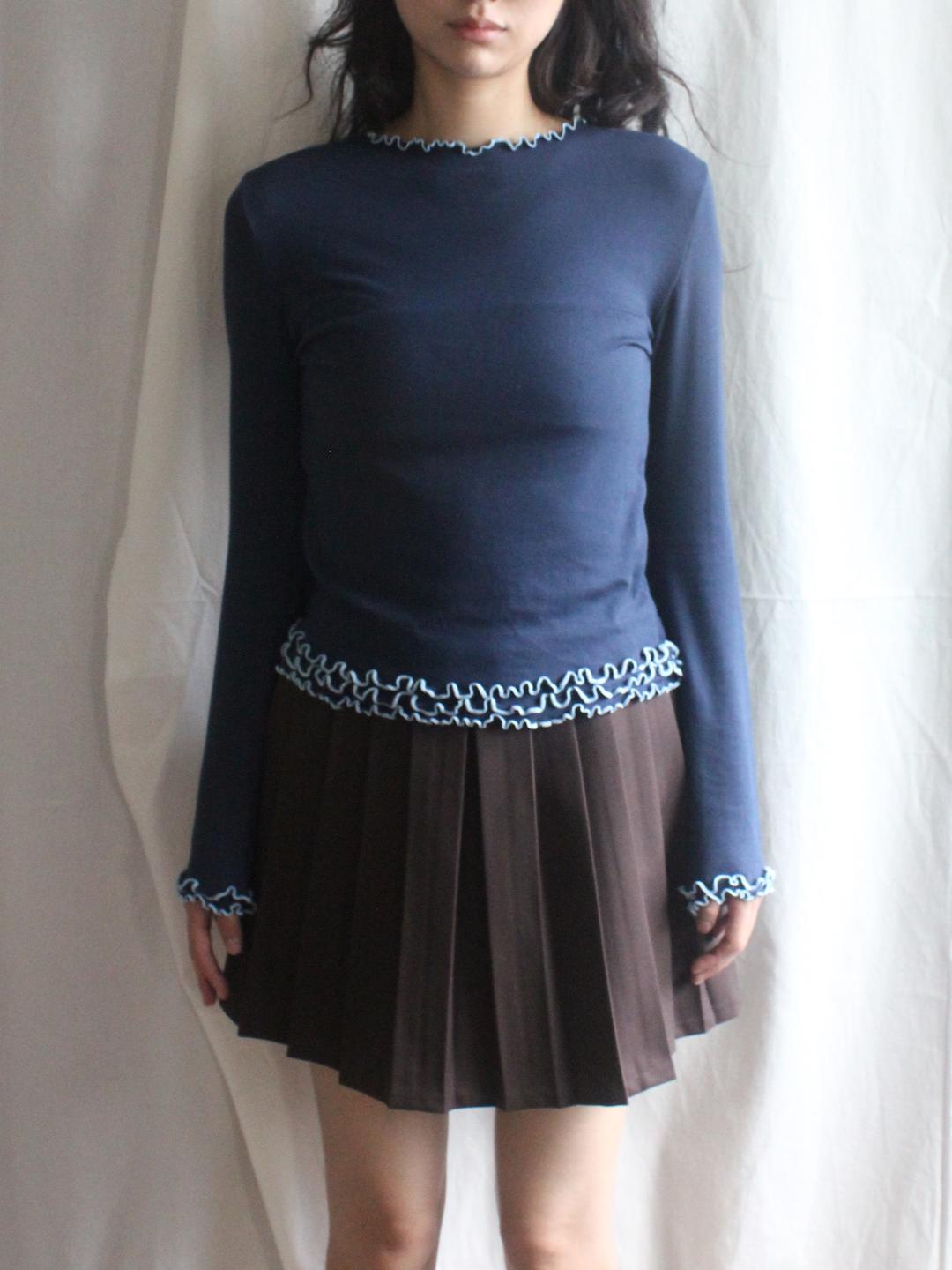 Curly Thin Knit, navy