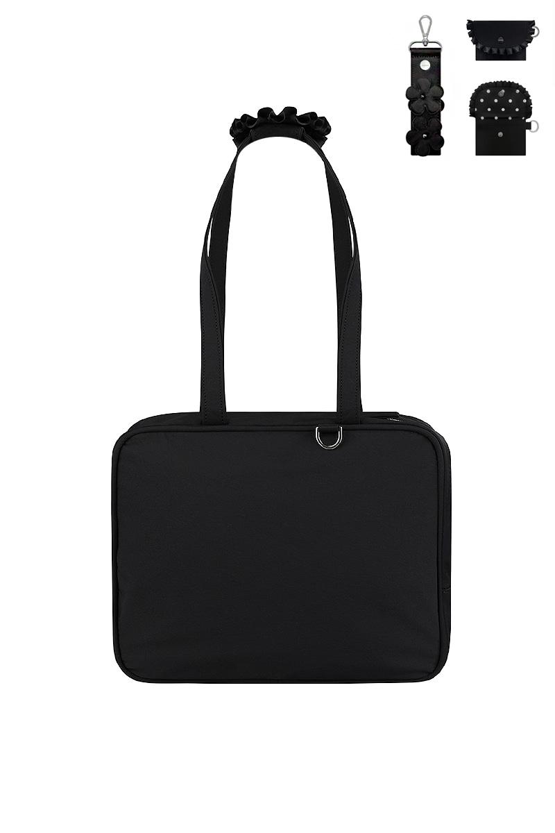 Square Frill Bag  [Black]