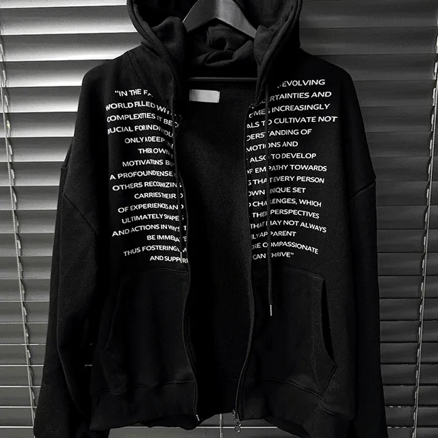 크롬비 레터링 헤비 후드집업