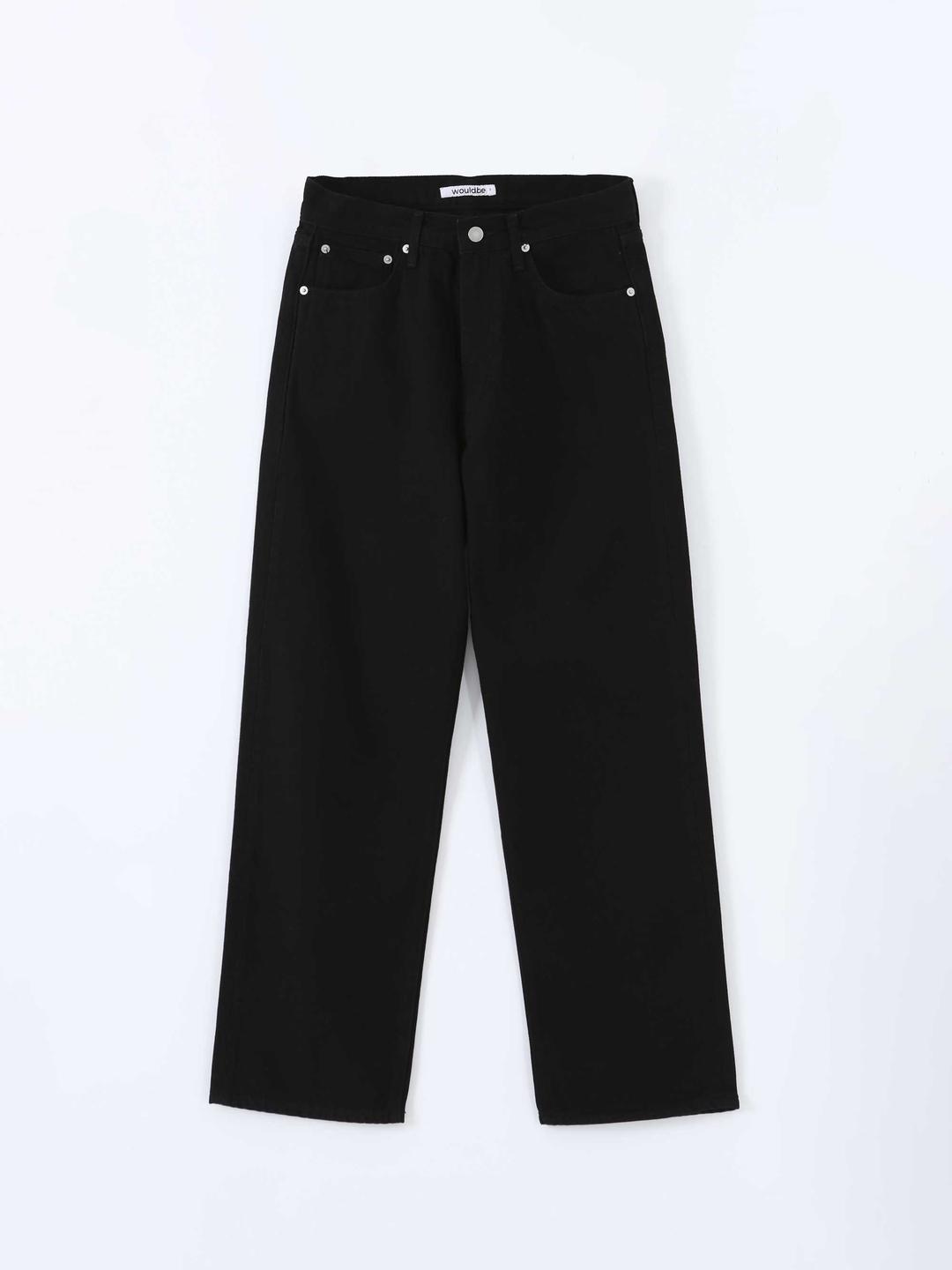 5p Regular Straight Denim (Black)