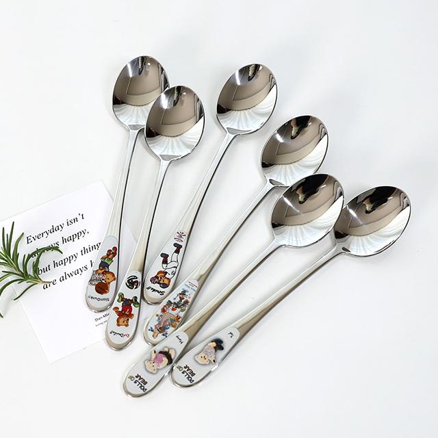 SMF 삼미 테디베어 어린이 수저세트 빈티지 곰돌이 공주 아동스푼 유치원 숟가락 젓가락 레트로