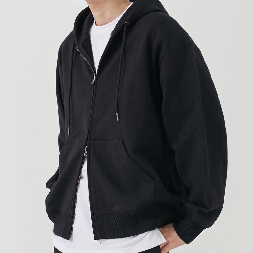 2WAY 후드 집업 기모VER (블랙)