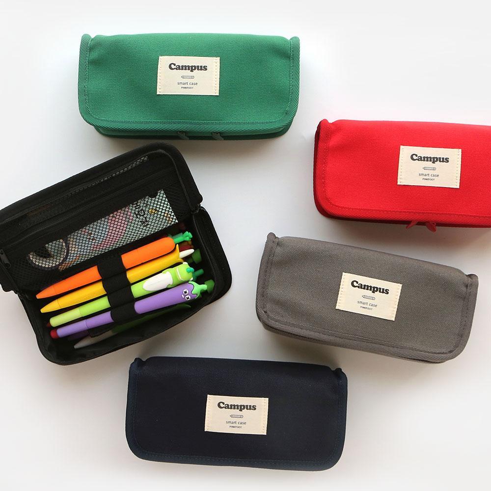 도아브스토어 핑크풋 캠퍼스파우치 신학기준비물 필통 펜케이스 파우치