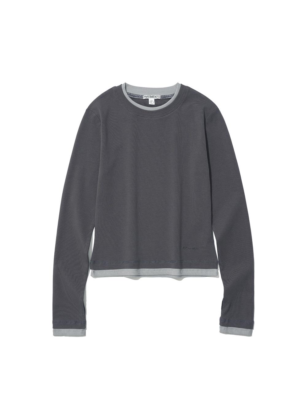 [WOMEN] PW DOUBLE LAYERED LONG SLEEVE TEE_CHARCOAL