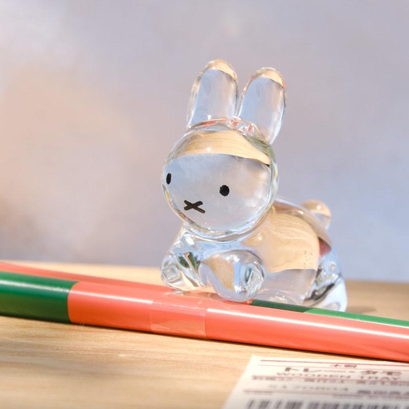 [209585] ガラスの箸置き ディック・ブルーナ うさぎ クリア [miffy][Dick Bruna]-miffyhouse [ミッフィーハウス]