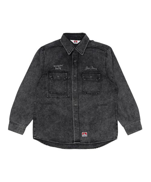 블리치 트윌 자수 셔츠 챠콜