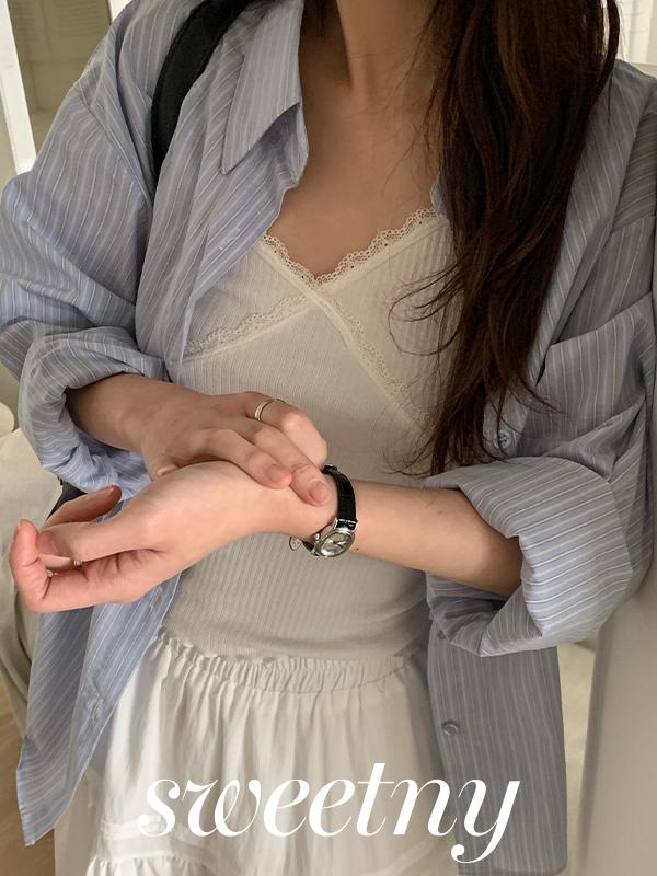 나이니 [랭킹🏆/누적판매6만장!/자체제작/끈조절/아이당일] 소녀 골지 레이스 레이어드 나시 슬립