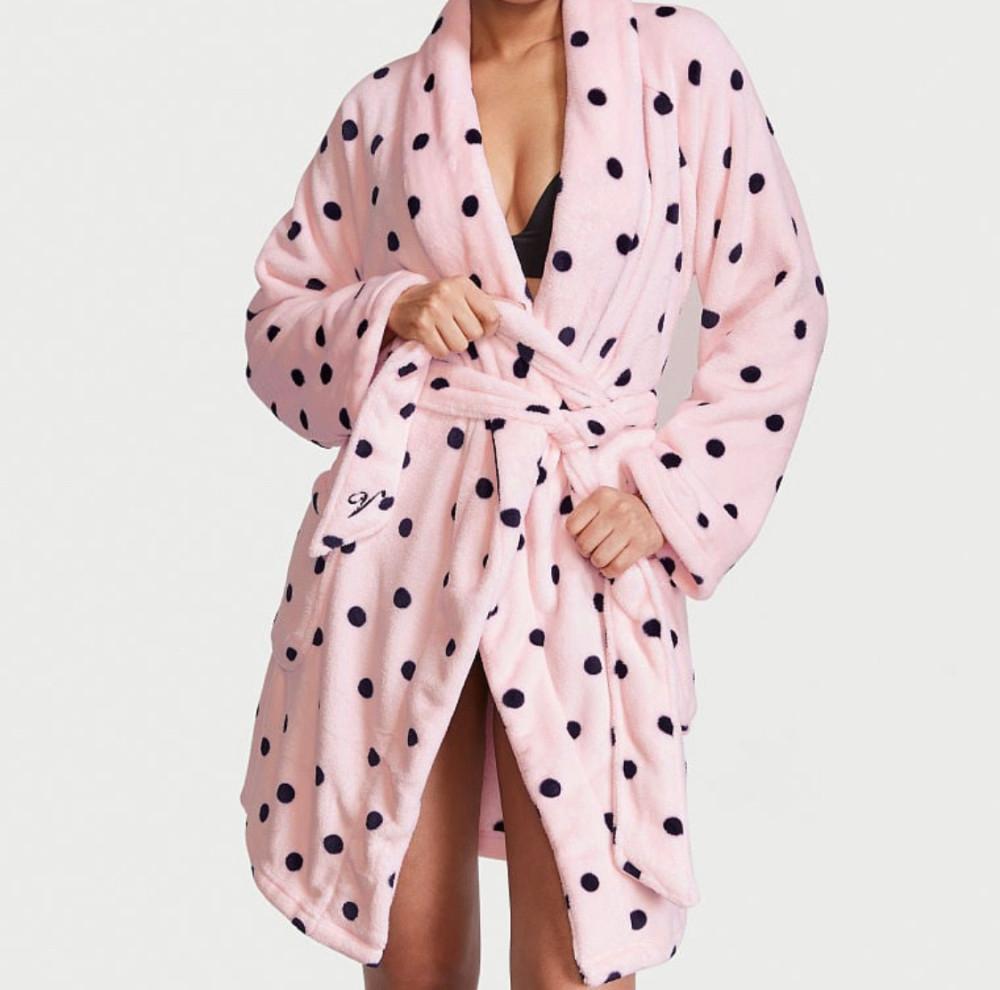 빅토리아시크릿  Short Cozy Robe  숏 코즈 로브 도트핑크