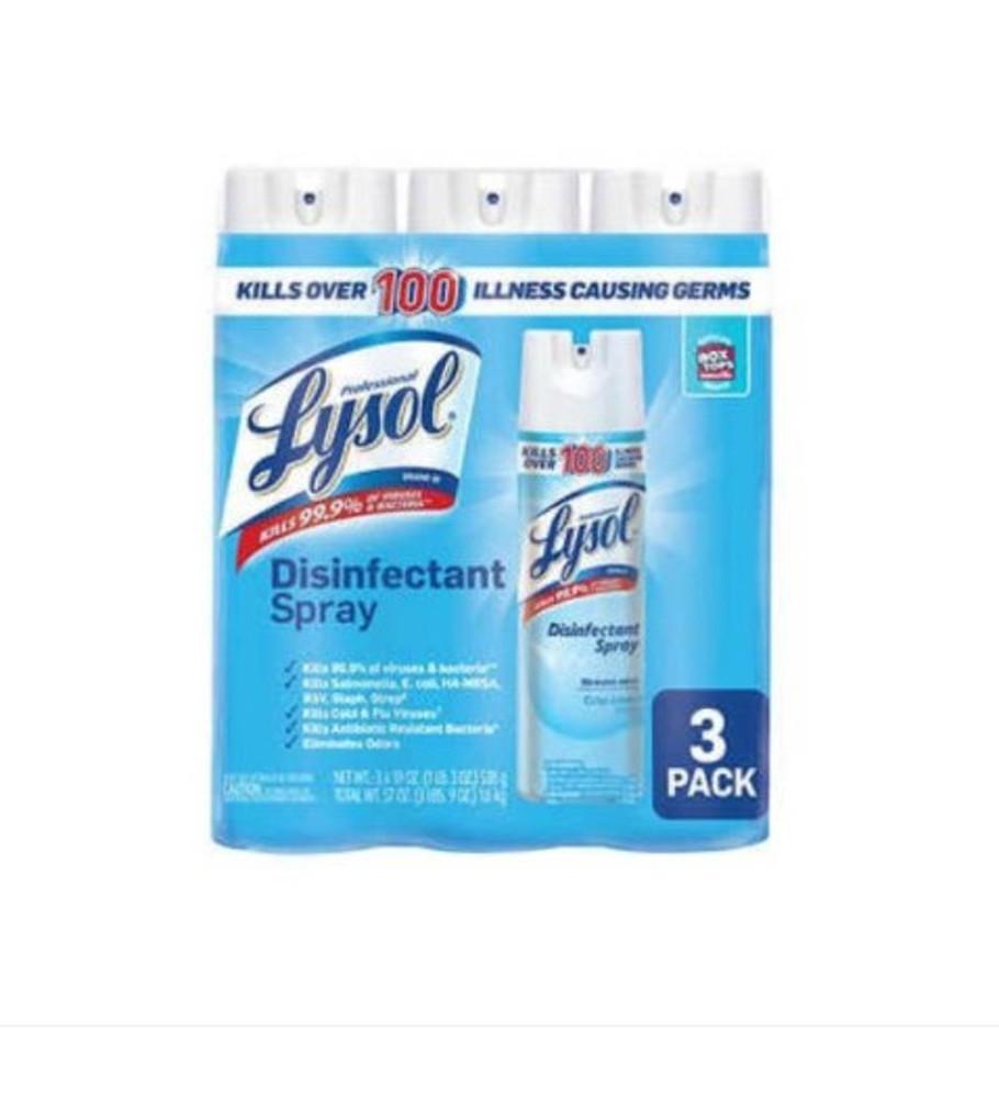 라이솔 스프레이 살균제 소독제 Lysol Disinfectant Spray, Crisp Linen, 538g x 3개