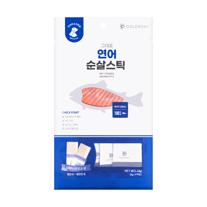 골드로니 그대로 순살스틱 연어 4개입