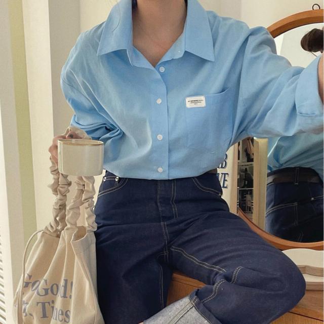옥스포드 패치 루즈핏 가을 셔츠
