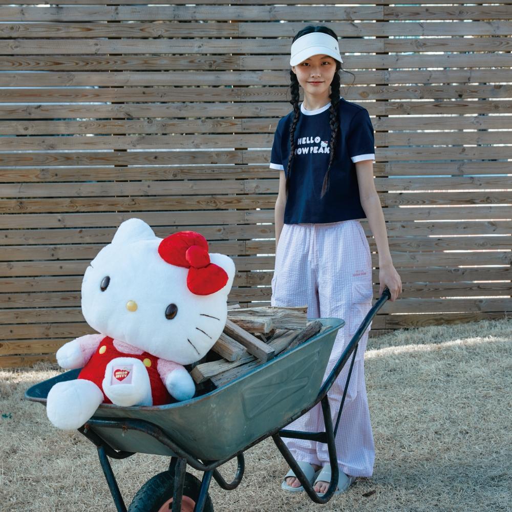 [스노우피크 X 헬로키티] 여성 시어서커 체크 팬츠 Light Pink