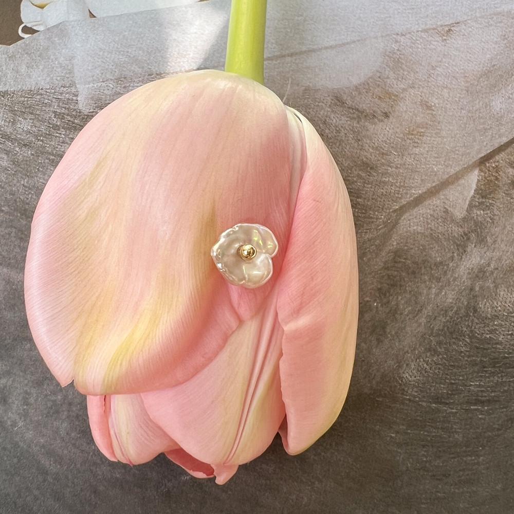 14k 해수 진주 bloosom  골드 피어싱   이에  hier