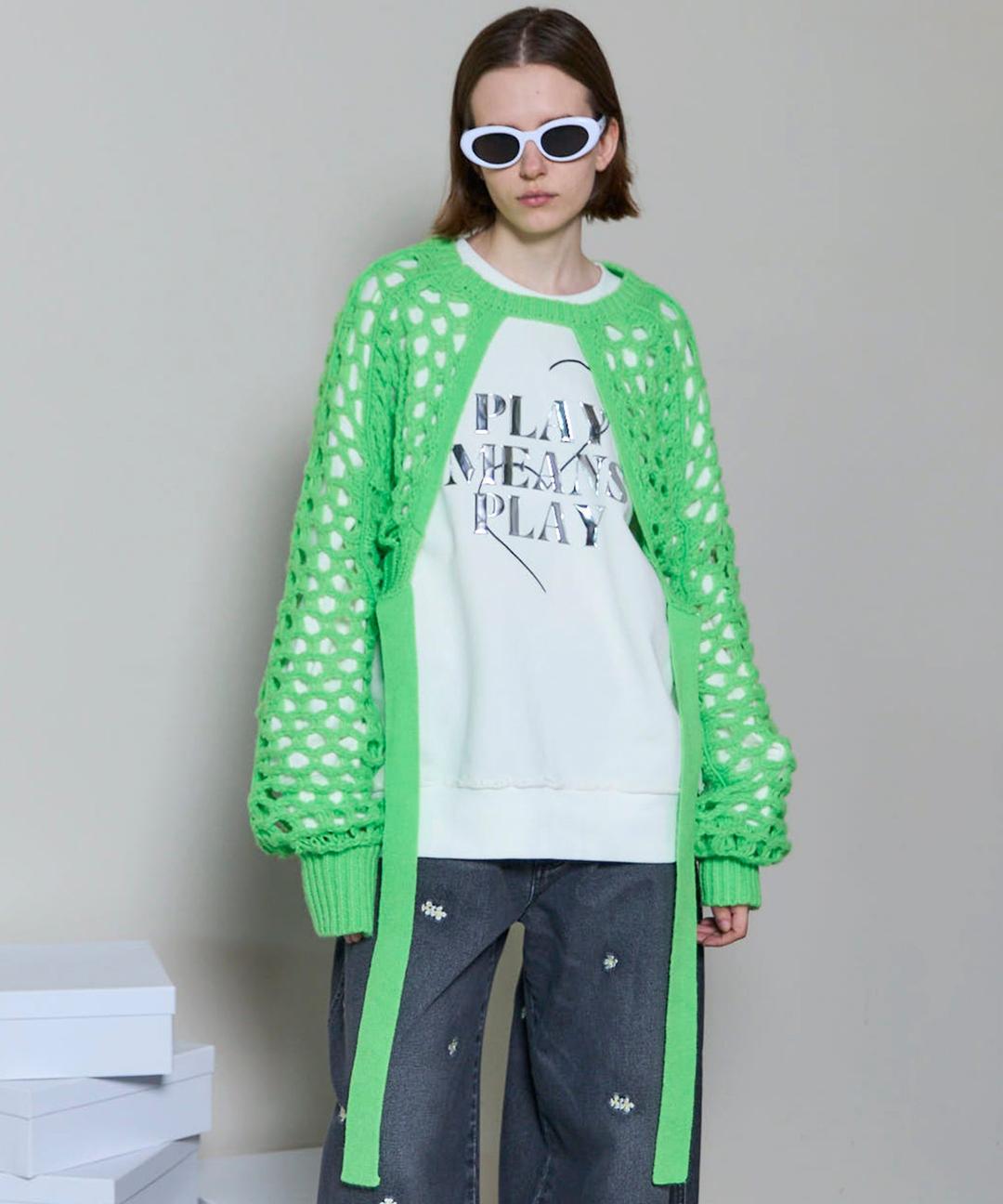 2way mesh knitted bolero