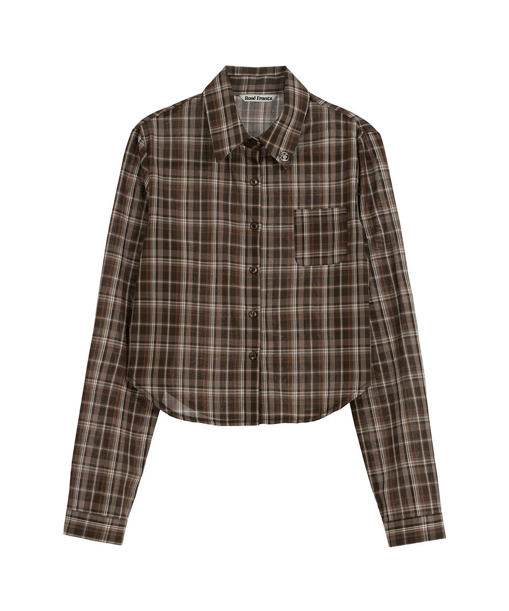 로제프란츠 See-through Check Shirt [Brown]