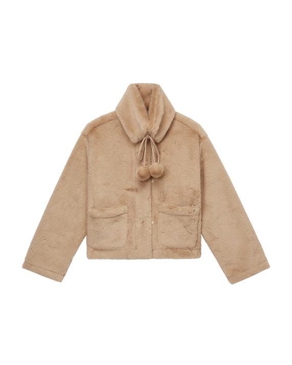 Plush jacket with scarf