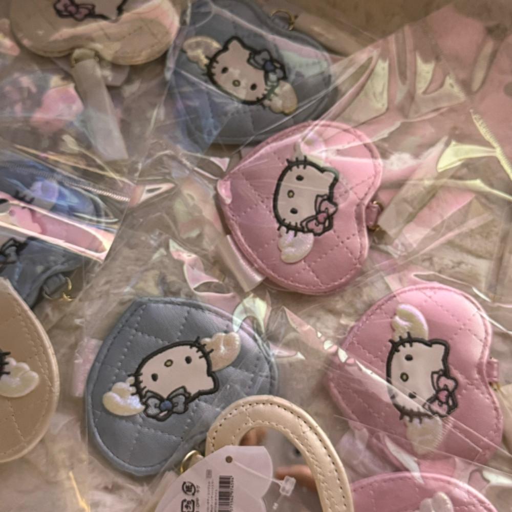 산리오 엔젤 퀄팅 하트 거울 키링 (3종,선택가능)