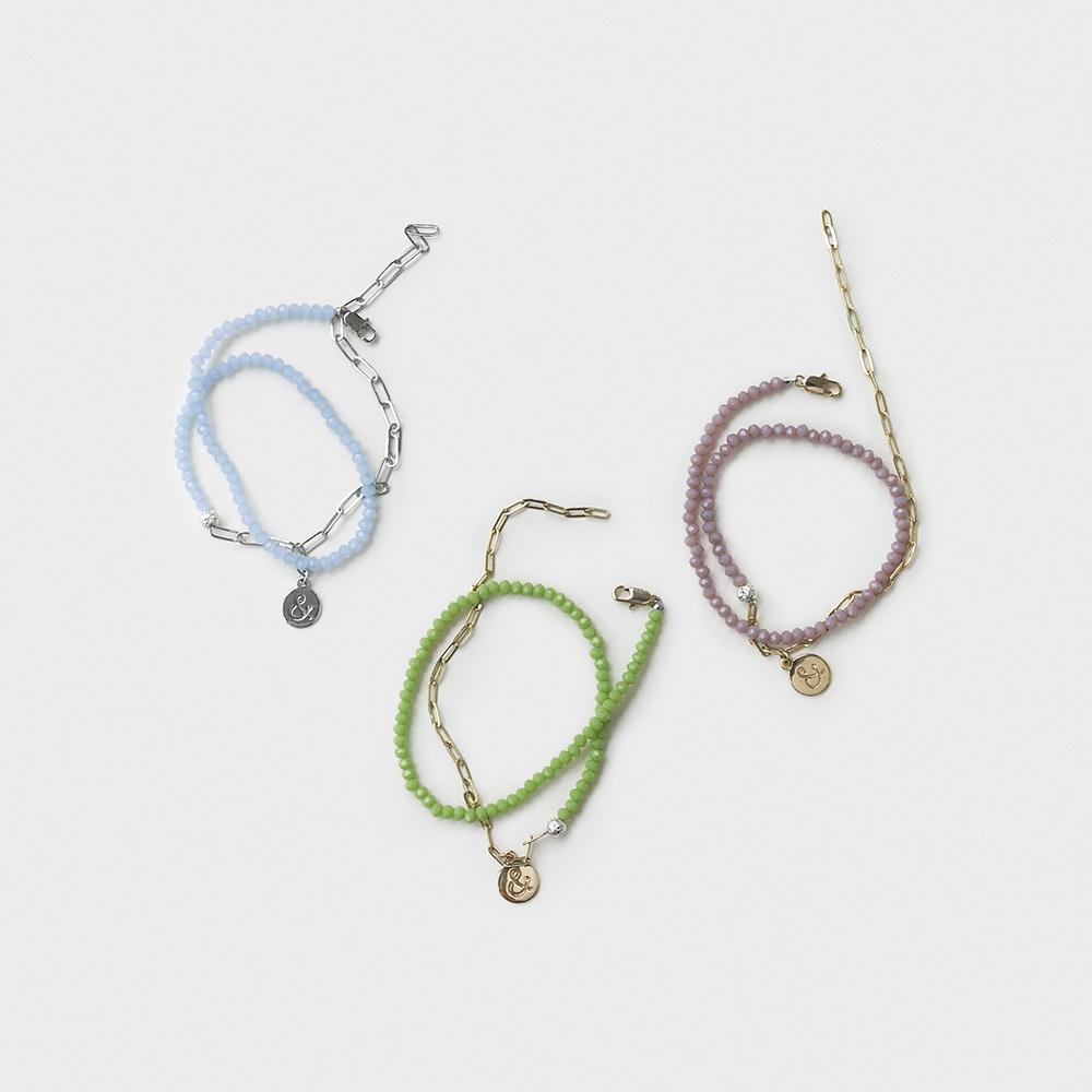 half color bracelet & necklace (3colors)