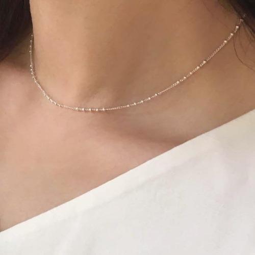 [무배] 실버925 언발 도트 초커 목걸이 (실버,골드)