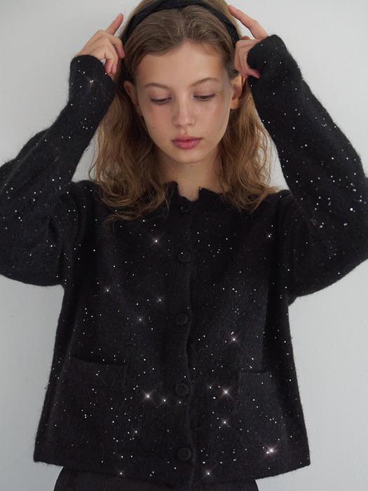 Nicole Sequine Knit Cardigan [Black]