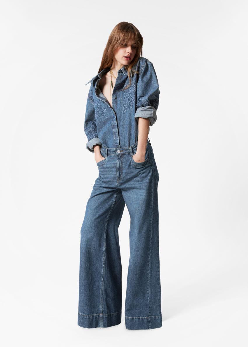 롱 와이드 레그 진