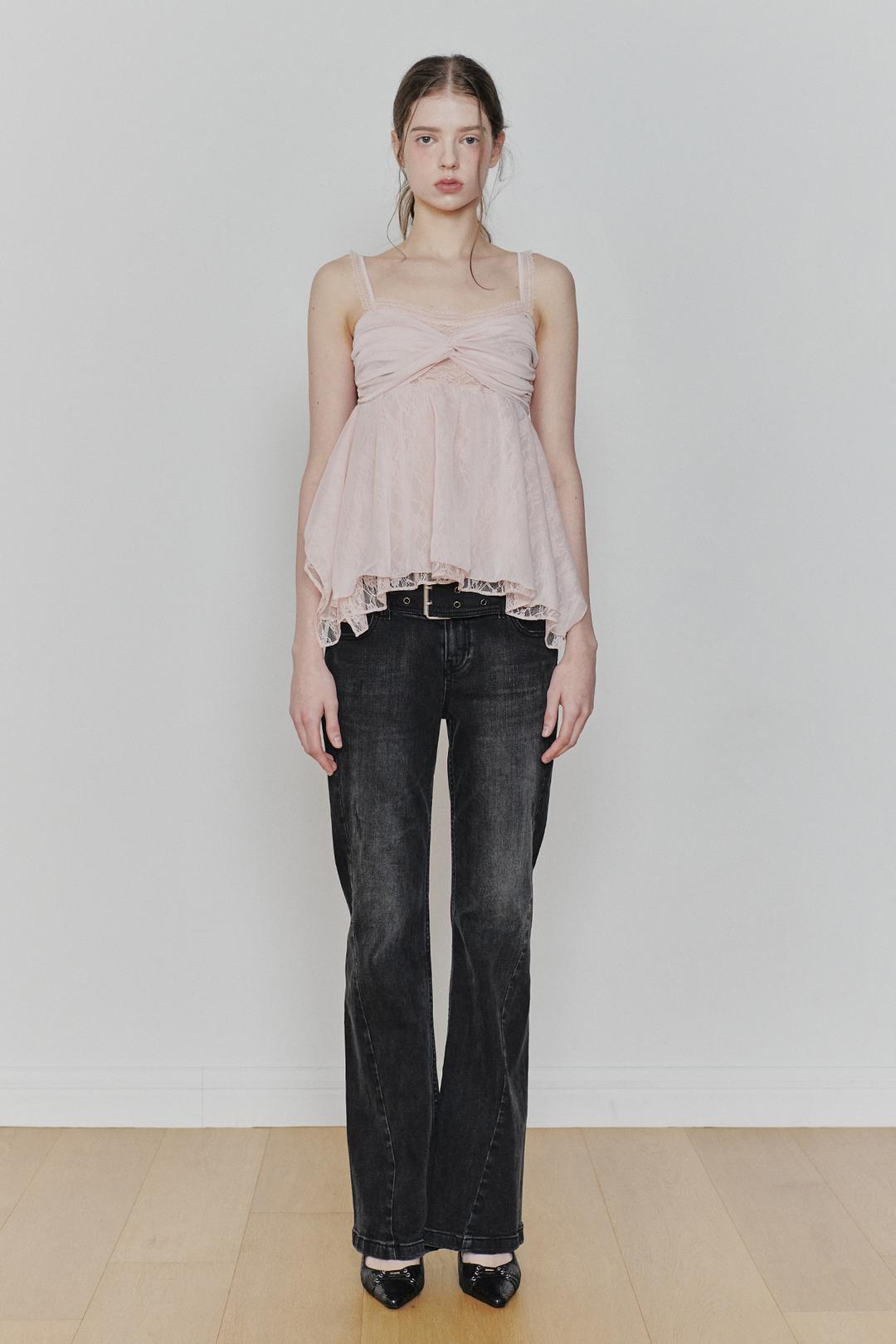 ROSE SHIRRING TOP pink