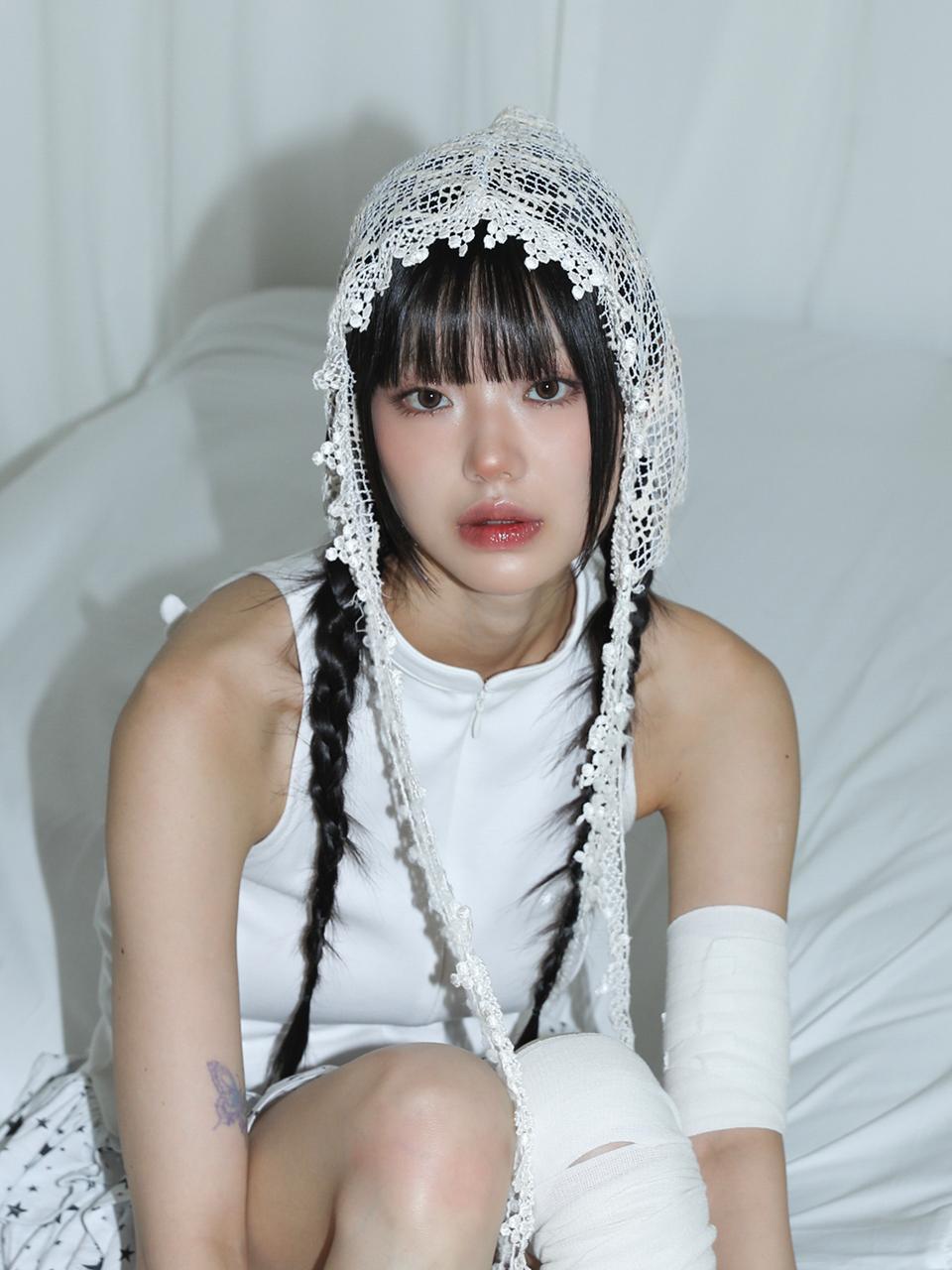 ★8/13 예약배송★ ♪ Heart Crocher Bonnet - IVORY ♫